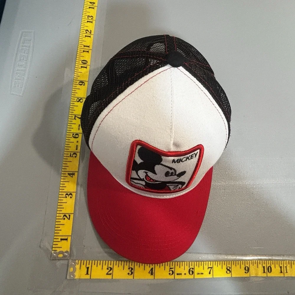 Disney Mickey Mouse Ball Hat Cap Trucker Style Vented Red Adult Collectible Item